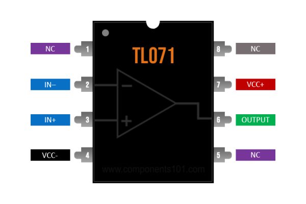 TL071-Pinout Operational Amplifier TL071CP